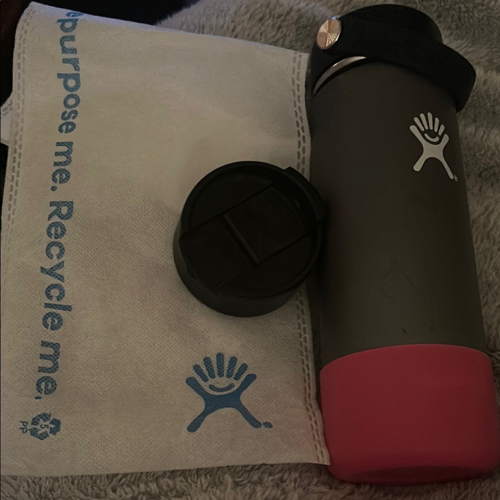 Hydro Flask Gray and Pink Water Bottle